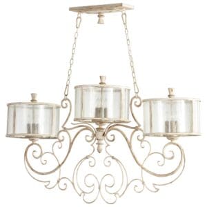 Florine Island 9-Light | Persian White And Mystic Silver