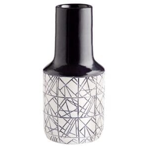 Dark Zenith Vase | Blue And White - Large