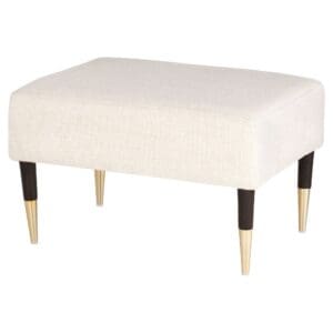 Oscar Ottoman | Cream Basket Weave | Dark Brown