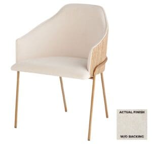 Menfis Dining Chair | Off-White Chenille Basket Weave