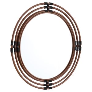 Concentrico Mirror | Smoke Rattan | Black