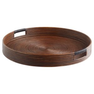 Papeete Round Tray Designed by J Kent Martin | Brown - Large